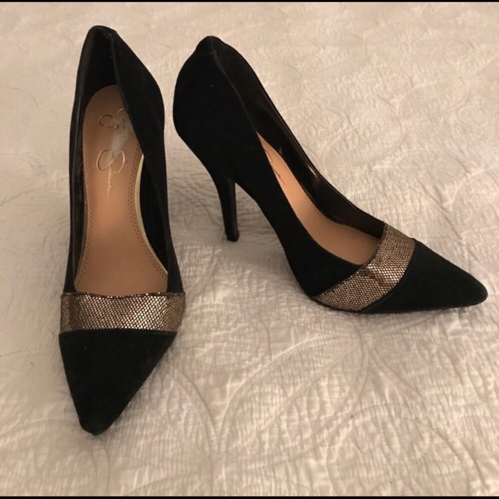 Jessica Simpson Suede Black High Heels/Pumps
