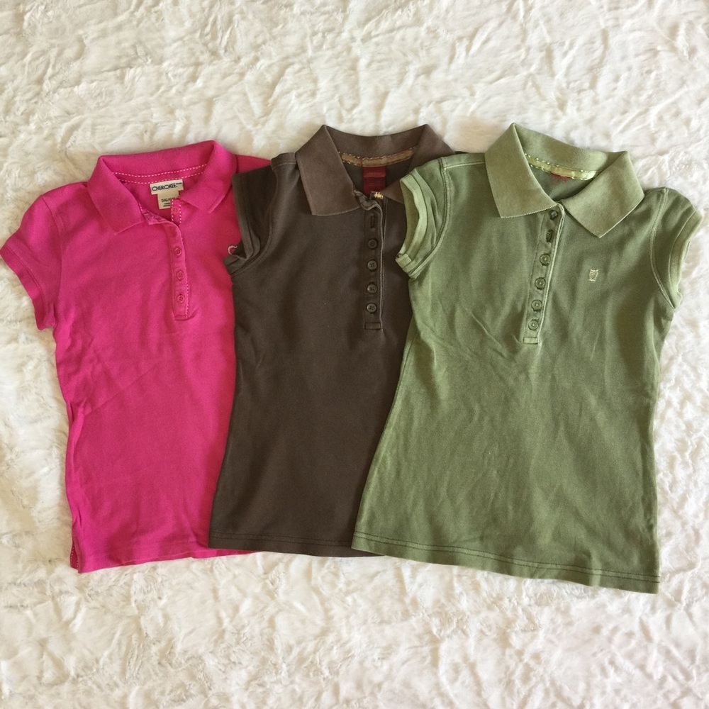 Bundle of 3 Girls polo shirts . Size S 6/6X