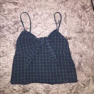 Green plaid Brandy Melville top never worn