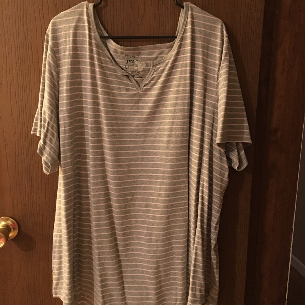 Just my size gray with tiny pale pink stripes