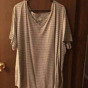 Just my size gray with tiny pale pink stripes