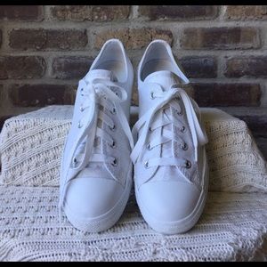 White sparkly converse