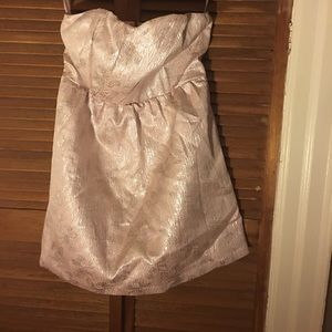 Tulle pink and silver strapless dress