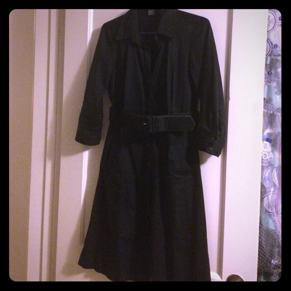 Ann Taylor Black Shirt Dress w/ Belt