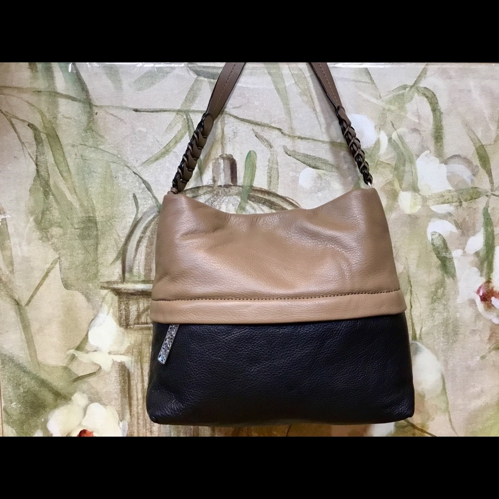 BRIGHTON 2 TONE GENUINE SOFT LEATHER HANDBAG