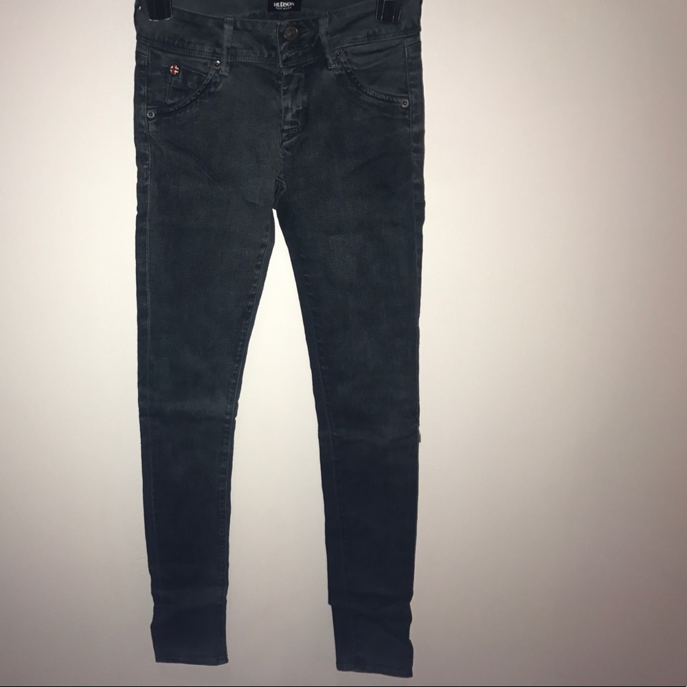 Grayish Green Collin Flap Skinny Hudson Jeans