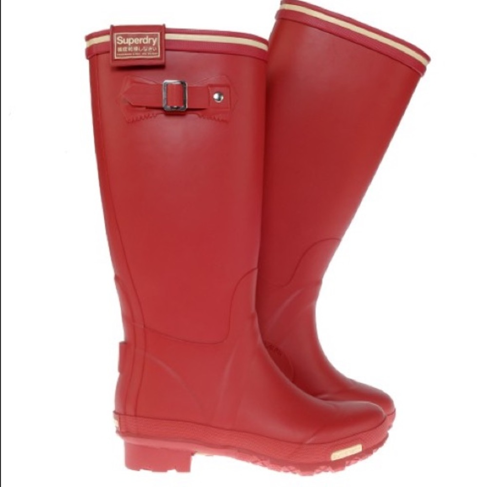 Red Superdry Rain Boots