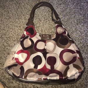 Coach multicolored brown bag