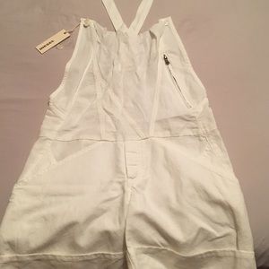 Women's diesel white overall shorts