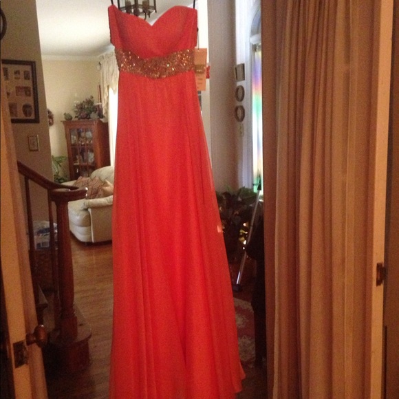 Alyce Paris Tangerine Prom Dress - 35590 - Size 2 - Picture 2 of 8