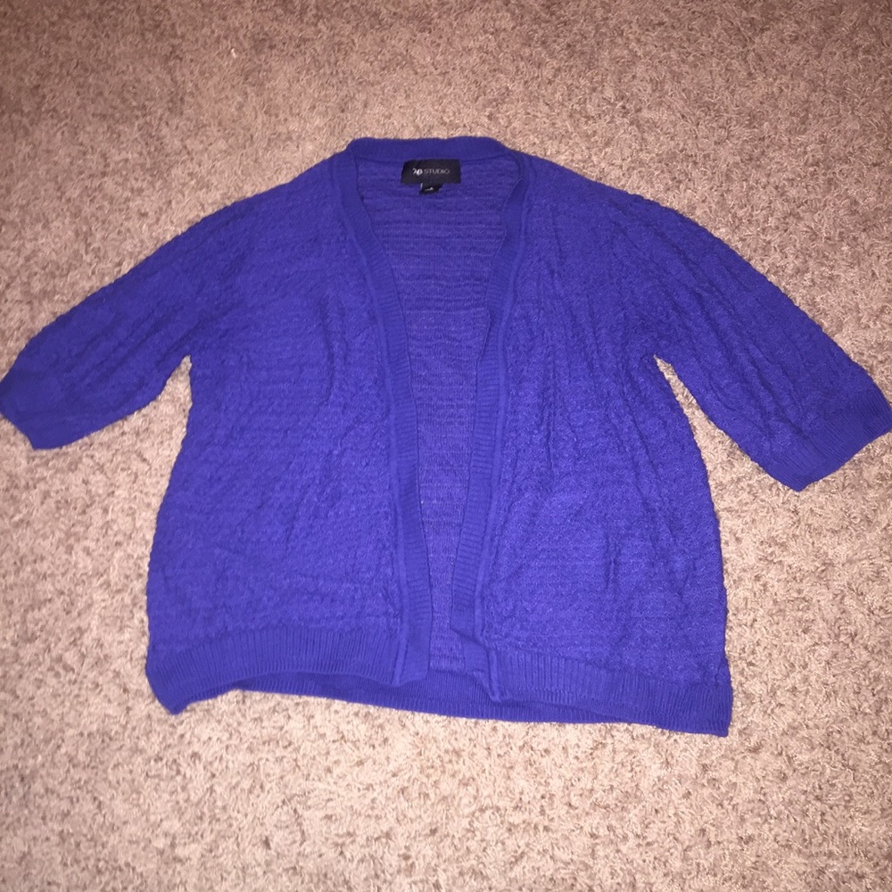 Studio AB Cardigan Short Sleeve Blue Violet Small
