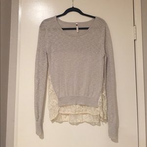 Grey Sweater with Lace