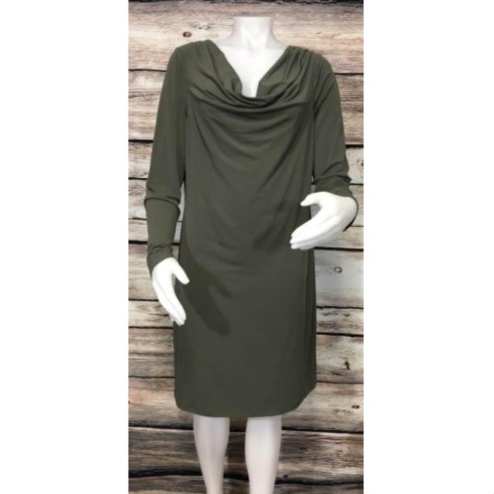 Calvin Klein Dress Cowl Neck Shift Stretch Dress
