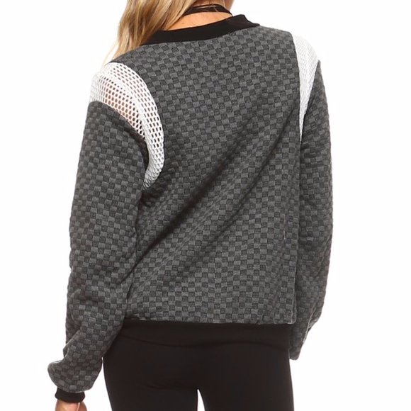 Checkered Mesh Detail Bomber - Picture 4 of 4