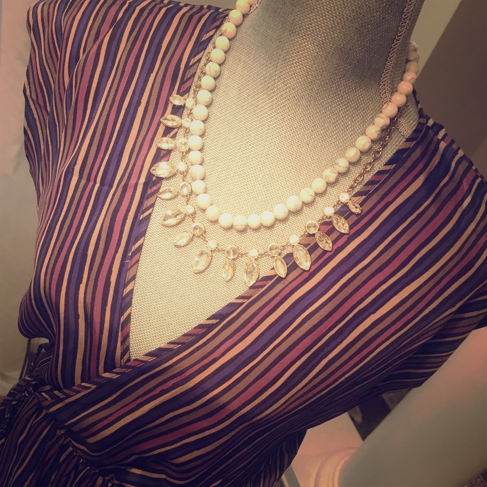 Gap dress, purple stripe wrap front size medium