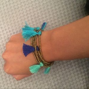 Turquoise tassel bracelet