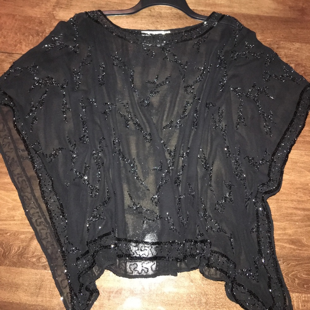 Black Beaded Georgette Overtop
