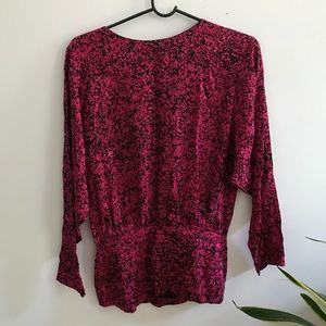 Vintage hot pink silk blouse