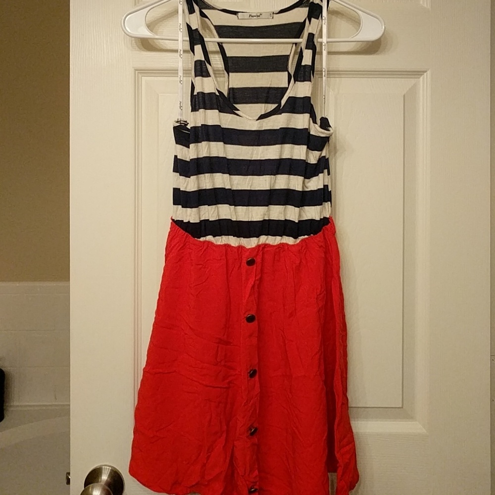 Red, white and blue stripped dress!