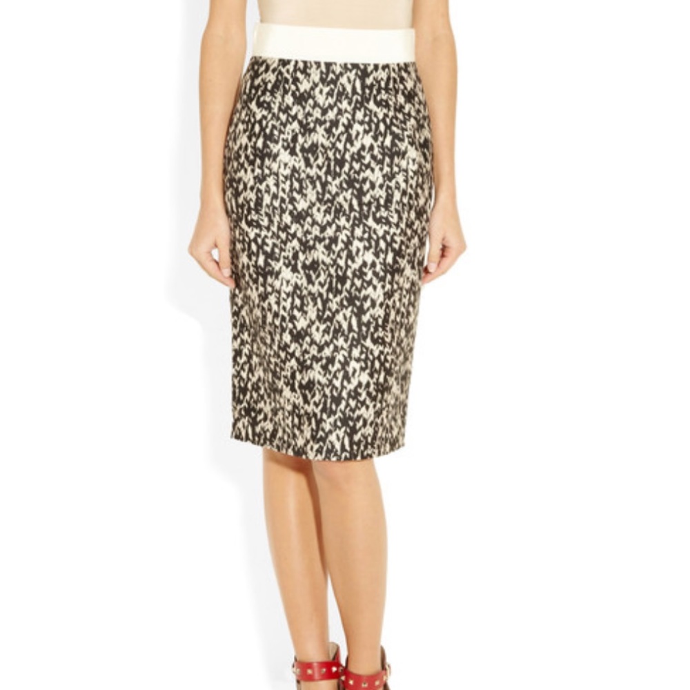 Giambattista Valli Knitprint wool/silk-blend skirt