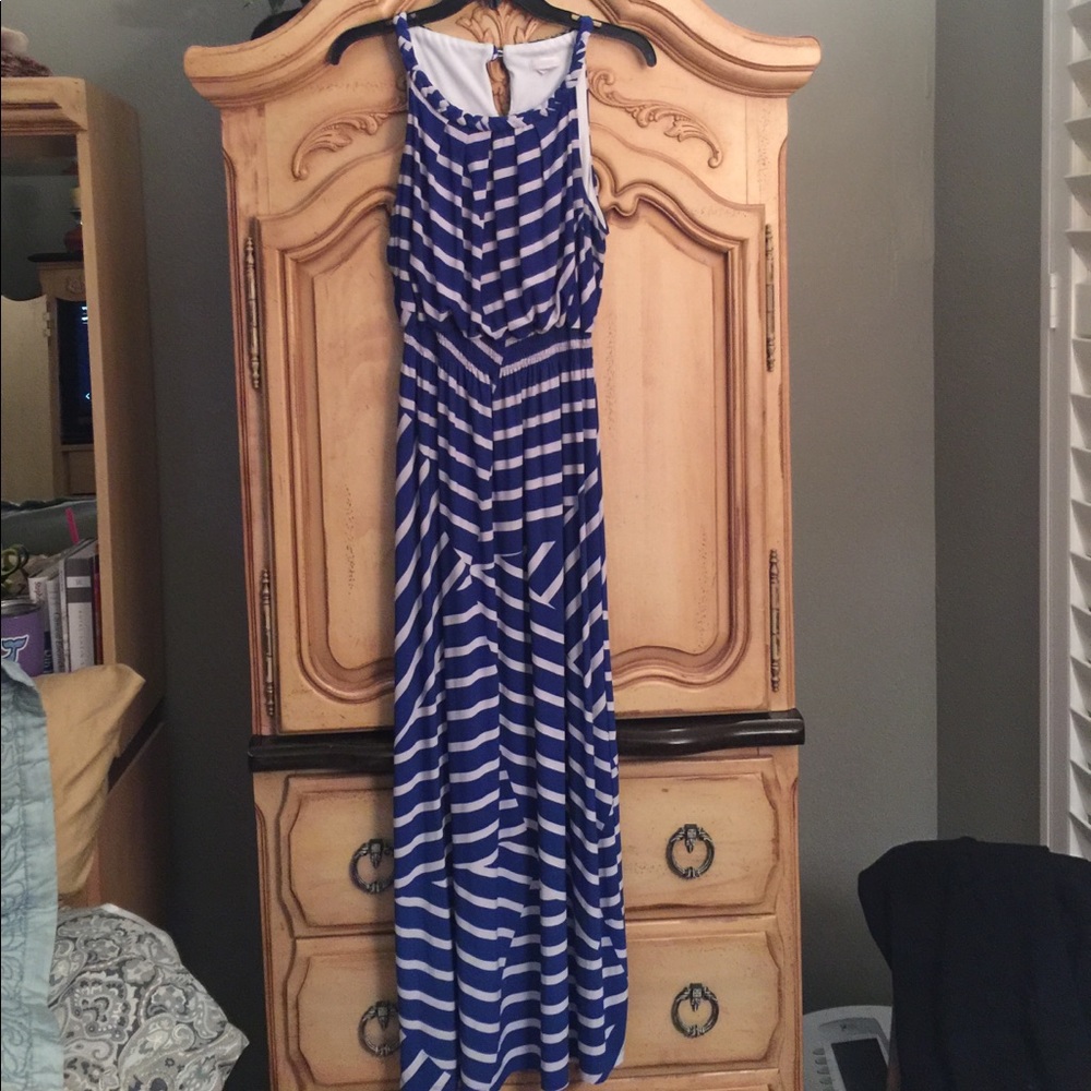Chico's Maxi Dress royal blue and white dress