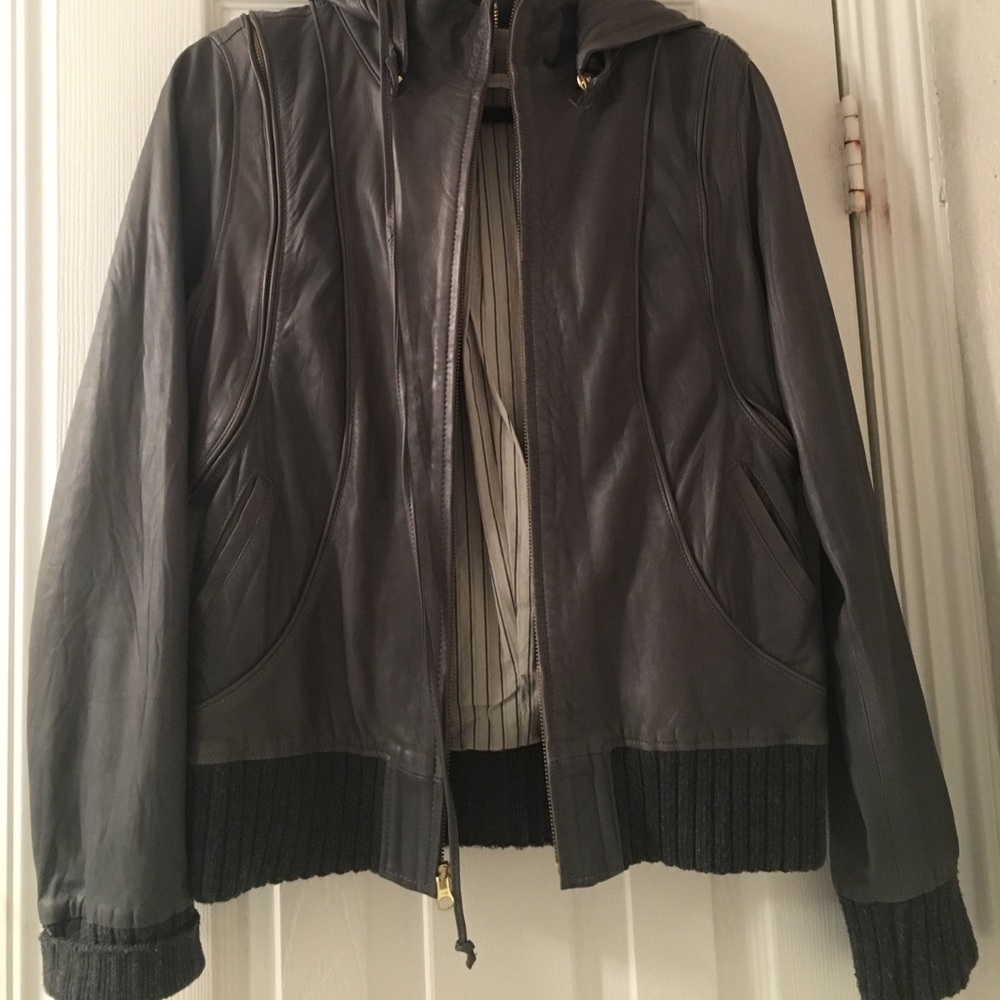 Mike And Chris Grey Leather Jacket