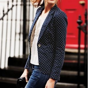 Merona Cotton Blue Polka Dot Blazer