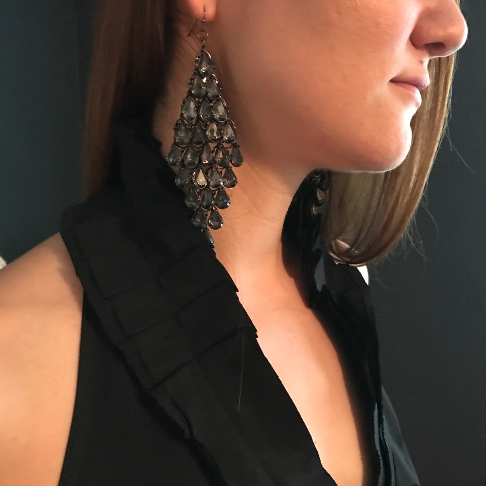 Tear drop stone earrings.