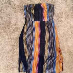 Nasty Gal strapless stripe maxi dress