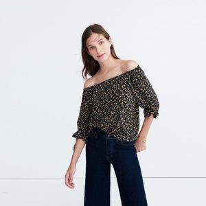 [Madewell] Silk off the shoulder top w/ pattern