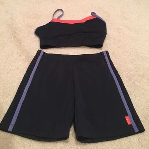 Biker shorts and matching bra