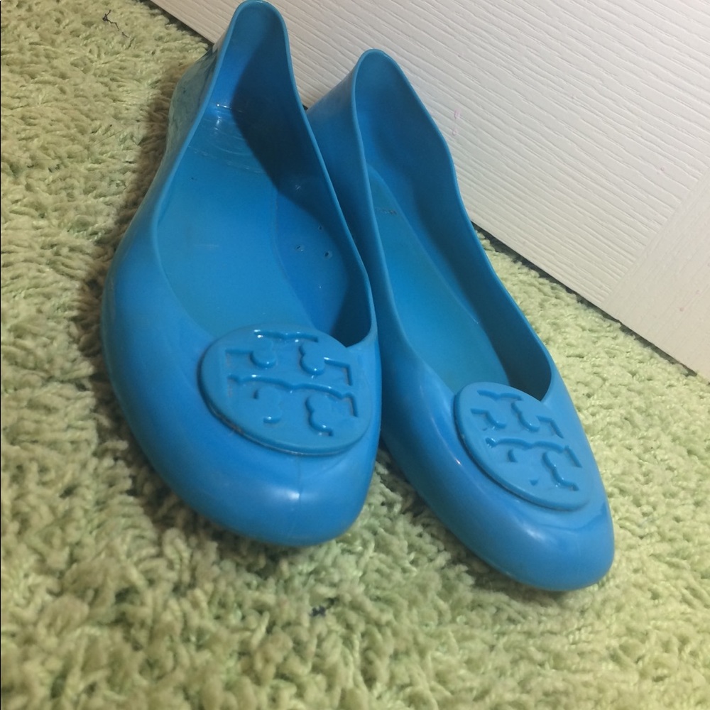 Blue Tory Burch jelly shoes
