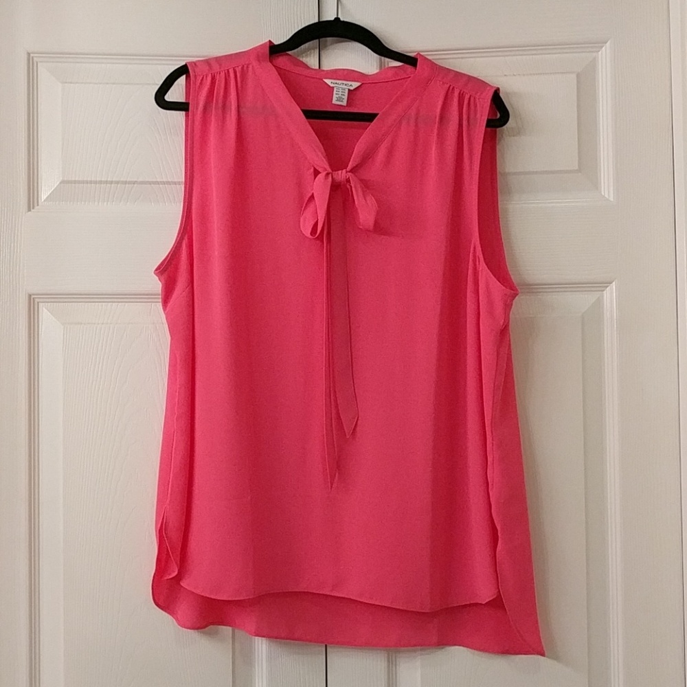 Nautica Bright Pink Sleeveless Blouse NWOT
