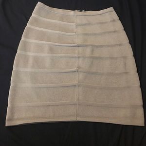 Curve-hugging silver Armani Exchange medium skirt