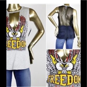 Fishnet back freedom Shirt