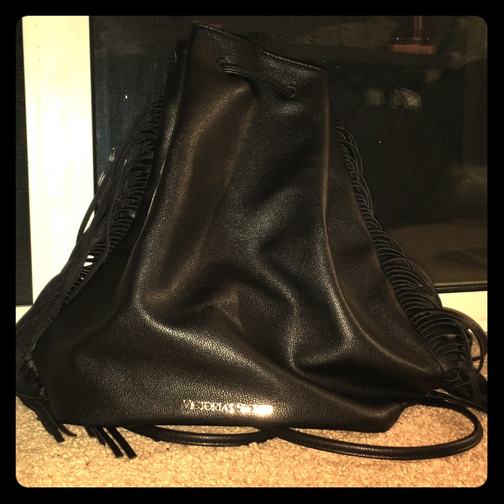 Black Fringe Victoria's Secret Backpack