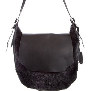Rag & Bone Bradbury Shearling Fur Hobo Black/Gray