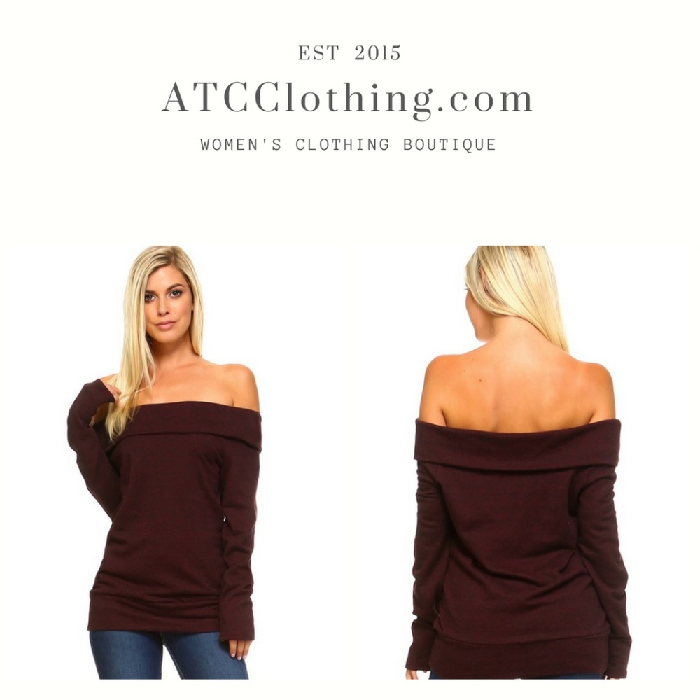 Off Shoulder Long Sleeve Sweater