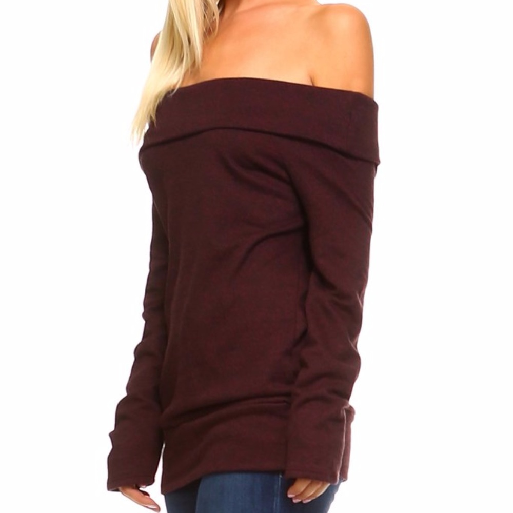 Off Shoulder Long Sleeve Sweater - Picture 5 of 5