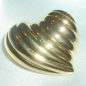 Vintage Puffy Heart Brooch