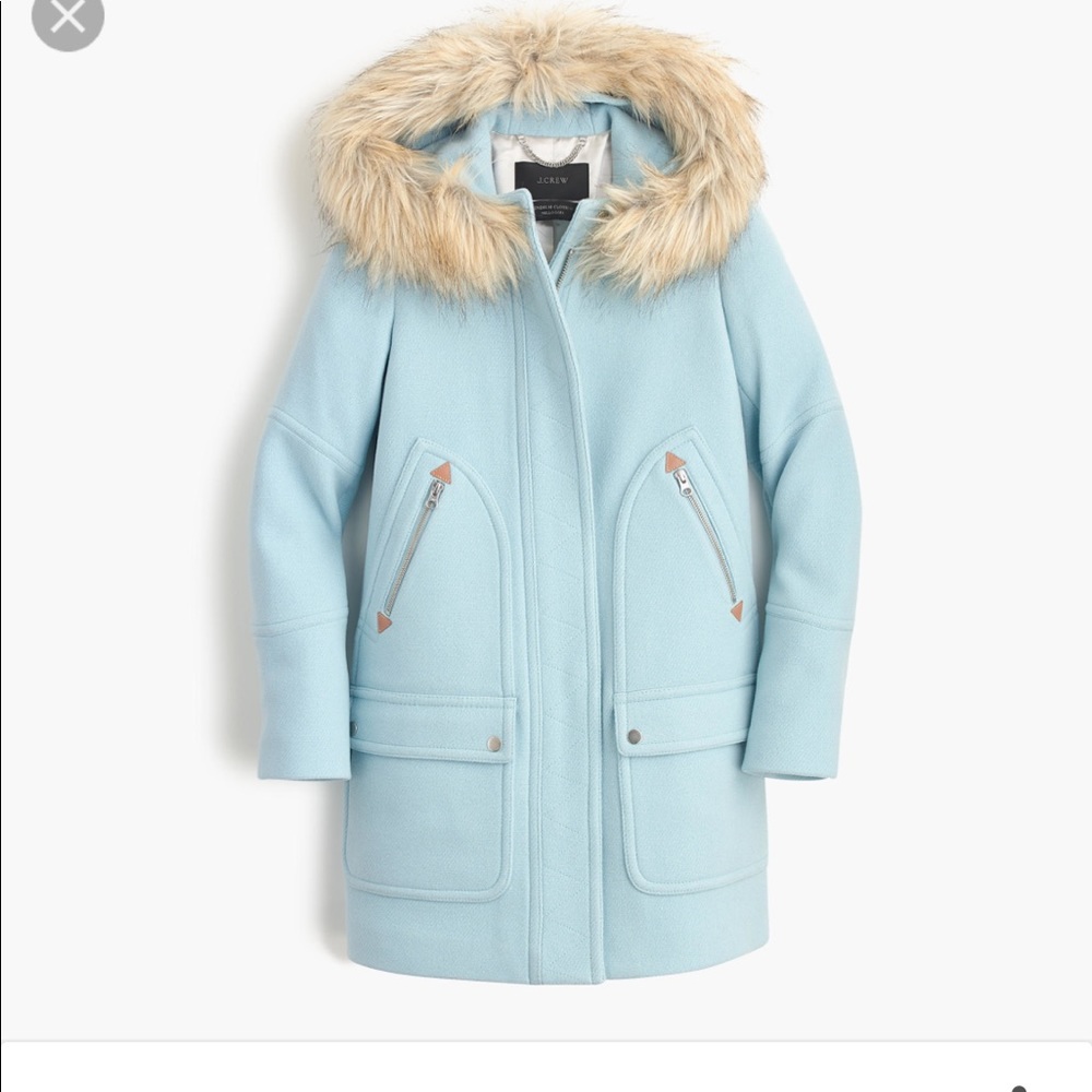 J Crew Chateau Parka 8P. Vintage Sky
