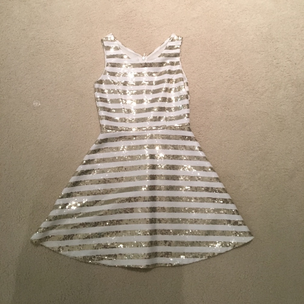 Eliza B gold and white striped size 10 dress