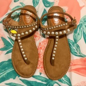 ⚡️Brown Sandals with Pearls✨