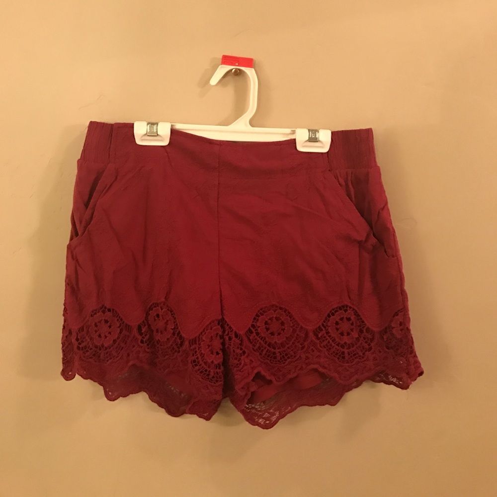 pink flowy shorts
