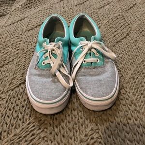 Blue and gray vans