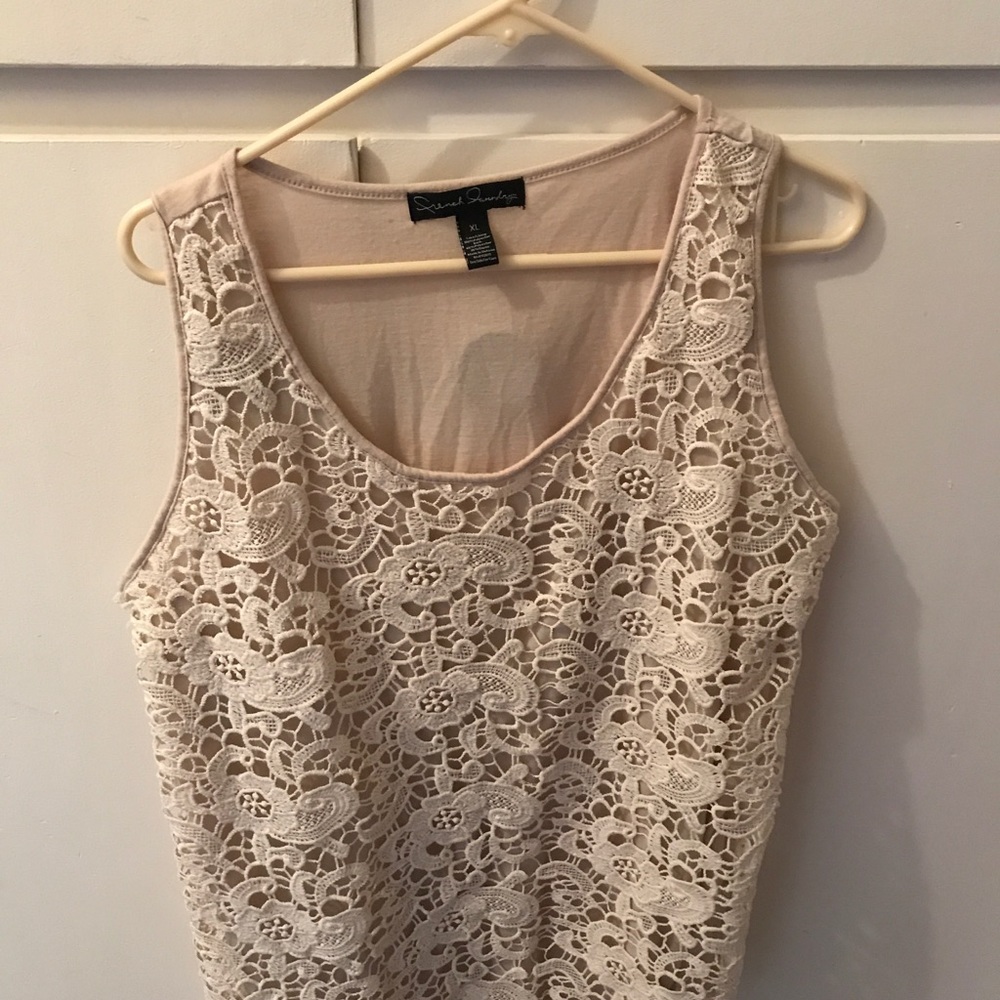 Cream colored lace/tank
