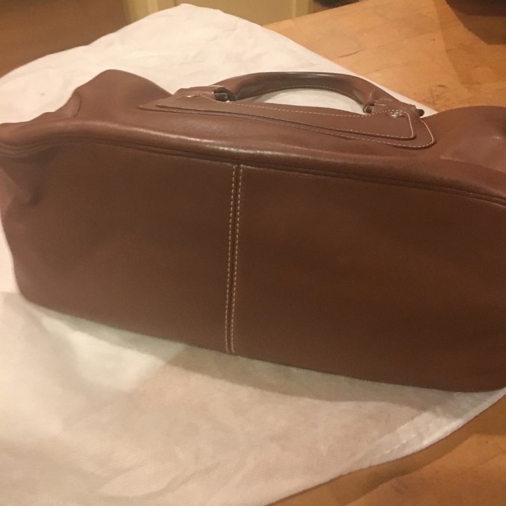 Pristine CELINE SUPR Soft Brwn Leathr LOGO Satchel - Picture 4 of 8