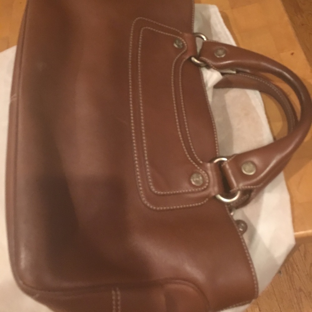 Pristine CELINE SUPR Soft Brwn Leathr LOGO Satchel - Picture 5 of 8