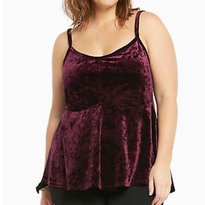 Velvet Peplum Tank Top 2X
