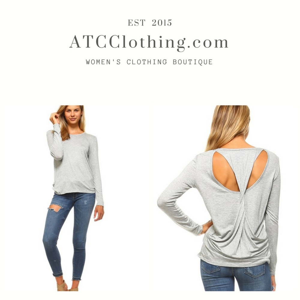 Twist Back Long Sleeve Shirt